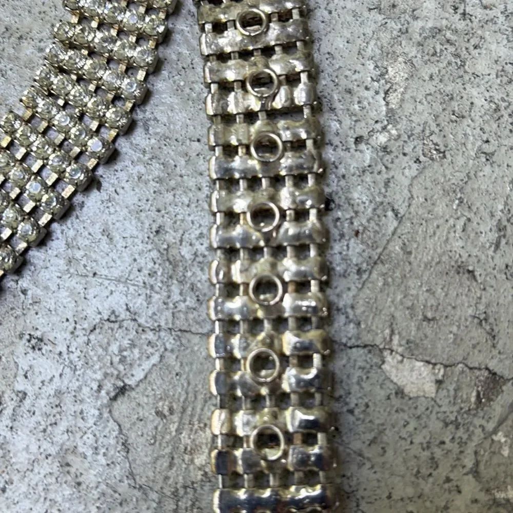 Vintage rhinestone, silver back belt - Picture 3 of 4